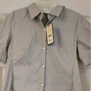 Sarah Jessica Parker Shirt Women's Size XL Sahara Khaki Short Sleeve NWT New